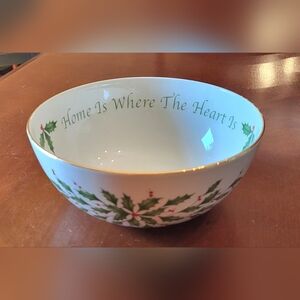 Lenox Dimension Collection Bowl Home Is Where The Heart Is Holiday Christmas